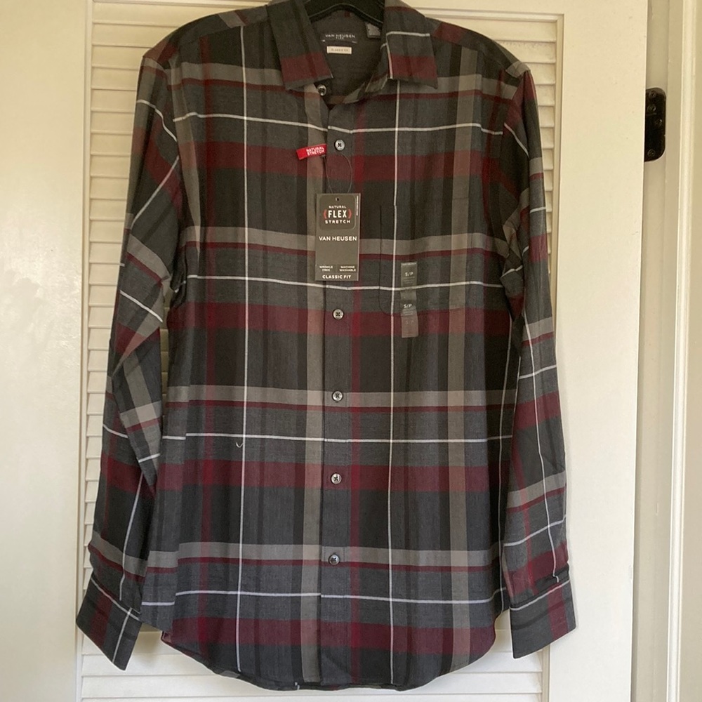 Van Heusen Mens Plaid Dress Shirt